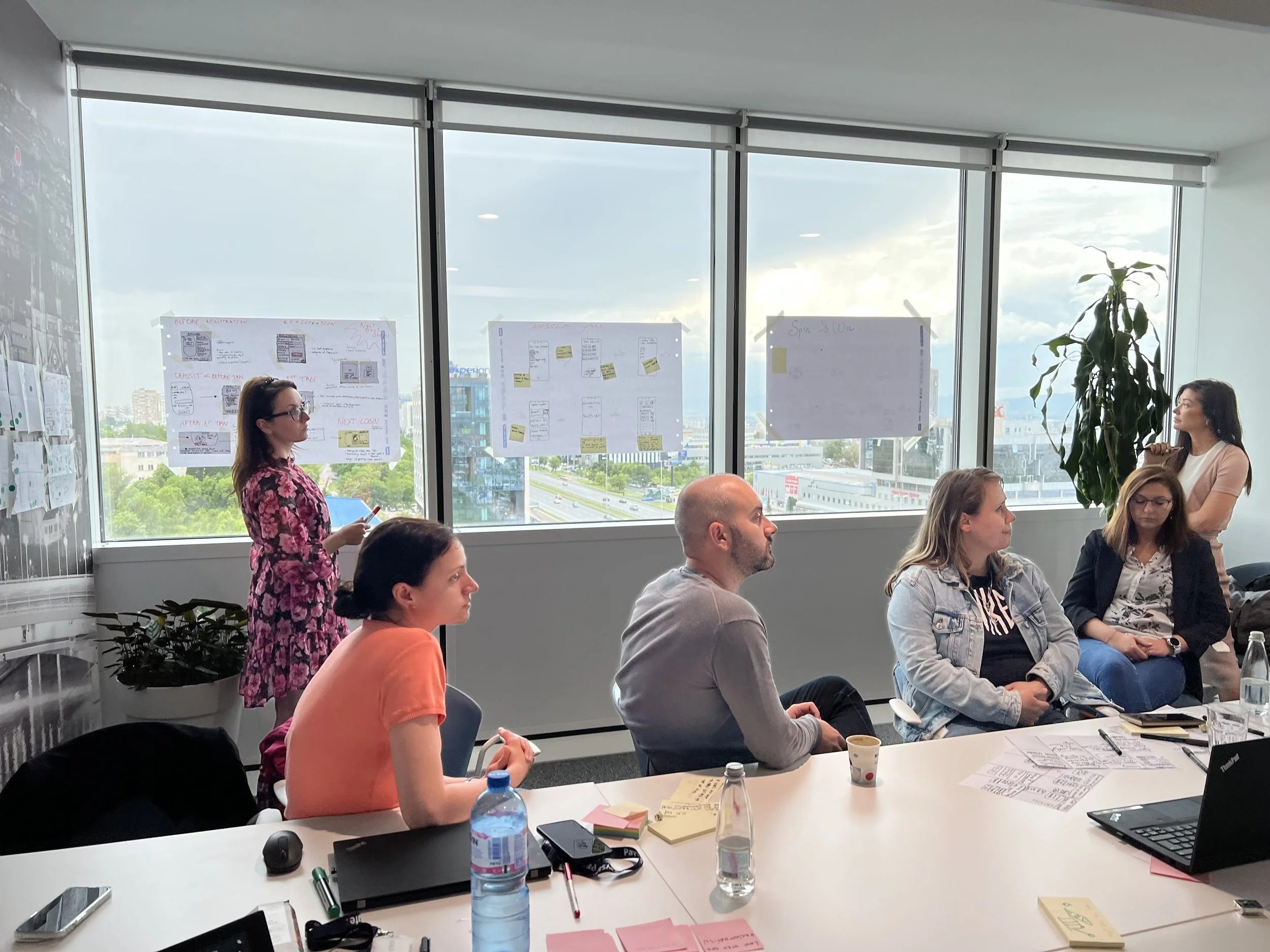The UX Team collaborating on a design sprint